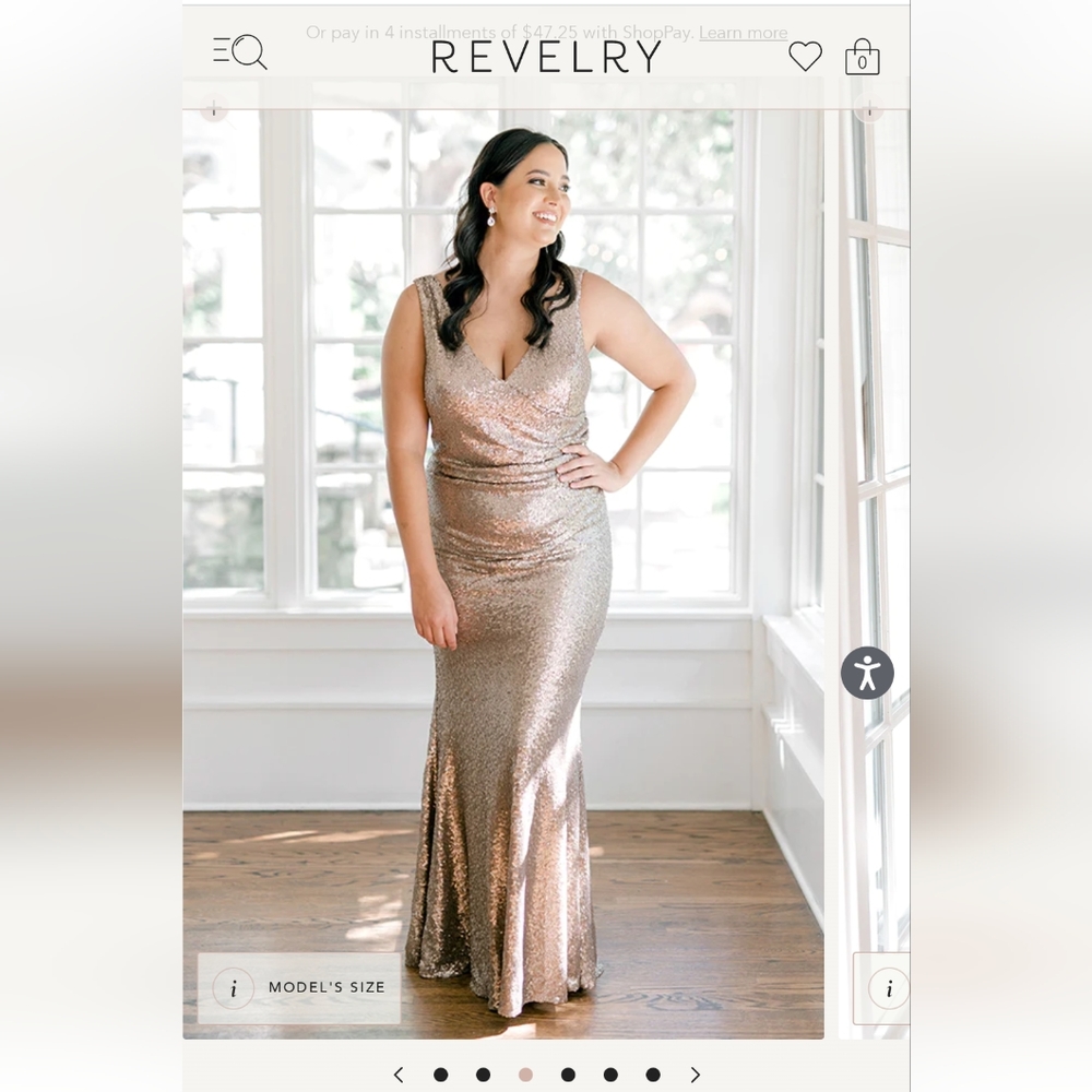 Revelry Dawson sequin gown, matte champagne 8